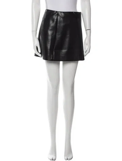 Pre-owned Alice And Olivia Pleated Accents Mini Skirt In Black