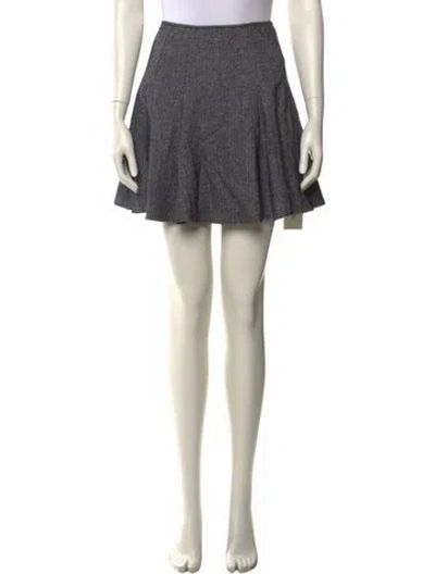 Pre-owned Alice And Olivia Pleated Accents Mini Skirt In Black