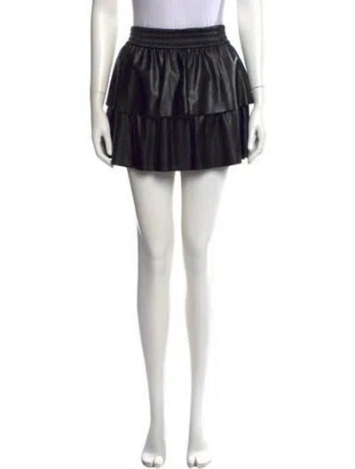 Pre-owned Alice And Olivia Pleated Accents Mini Skirt In Black