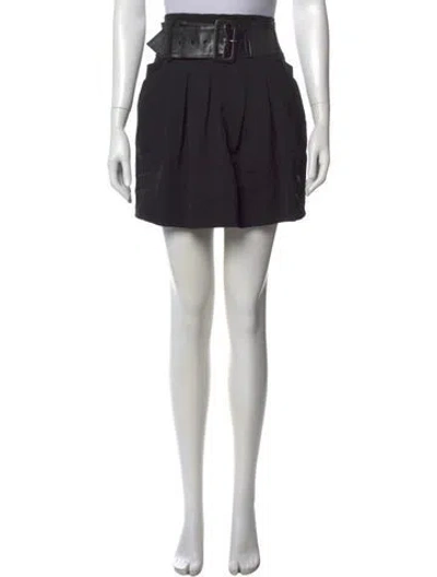Pre-owned Alice And Olivia Pleated Accents Mini Skirt In Black
