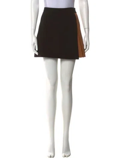 Pre-owned Alice And Olivia Pleated Accents Mini Skirt In Black