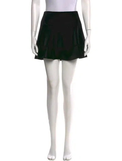 Pre-owned Alice And Olivia Pleated Accents Mini Skirt In Black