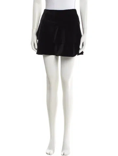Pre-owned Alice And Olivia Pleated Accents Mini Skirt In Black