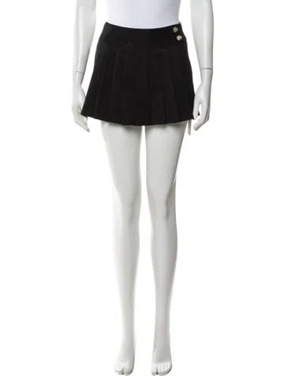 Pre-owned Alice And Olivia Pleated Accents Mini Skirt In Black
