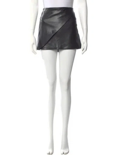 Pre-owned Alice And Olivia Pleated Accents Mini Skirt In Black