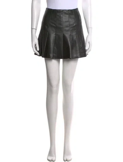 Pre-owned Alice And Olivia Pleated Accents Mini Skirt In Black