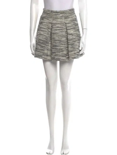 Pre-owned Alice And Olivia Pleated Accents Mini Skirt In Black