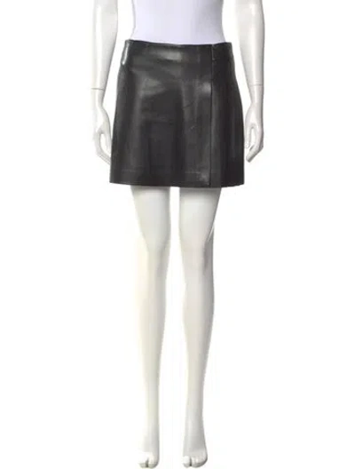 Pre-owned Alice And Olivia Pleated Accents Mini Skirt In Black