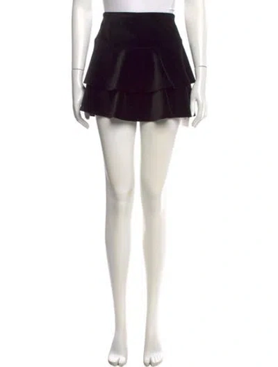 Pre-owned Alice And Olivia Pleated Accents Mini Skirt In Black