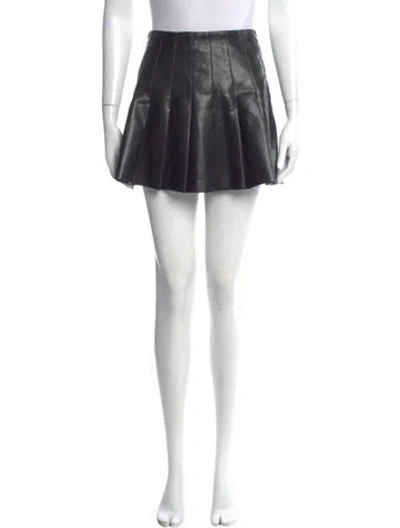 Pre-owned Alice And Olivia Pleated Accents Mini Skirt In Black