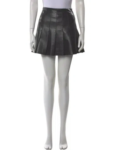 Pre-owned Alice And Olivia Pleated Accents Mini Skirt In Black