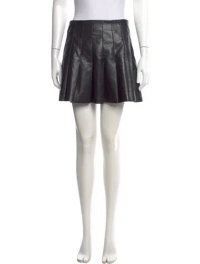 Pre-owned Alice And Olivia Pleated Accents Mini Skirt In Black