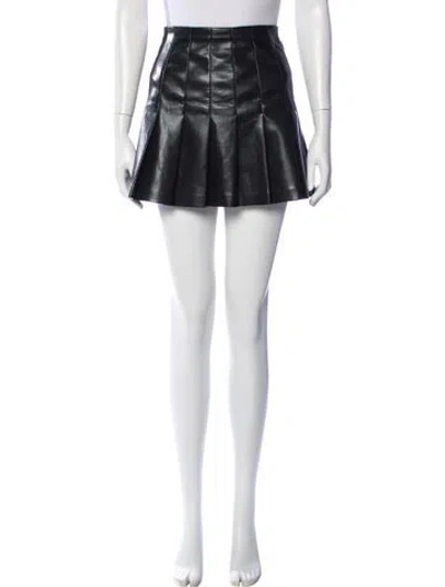 Pre-owned Alice And Olivia Pleated Accents Mini Skirt In Black