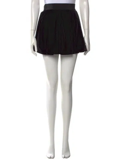 Pre-owned Alice And Olivia Pleated Accents Mini Skirt In Black