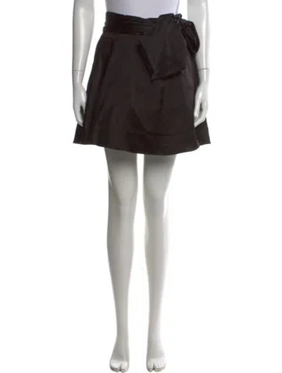 Pre-owned Alice And Olivia Pleated Accents Mini Skirt In Black