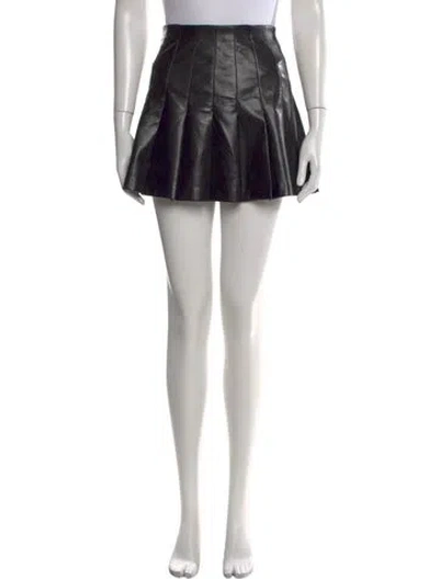 Pre-owned Alice And Olivia Pleated Accents Mini Skirt In Black