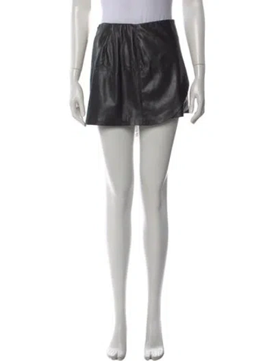 Pre-owned Alice And Olivia Pleated Accents Mini Skirt In Black