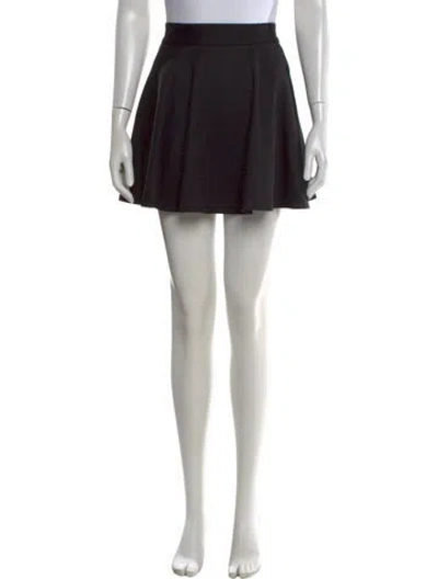 Pre-owned Alice And Olivia Pleated Accents Mini Skirt In Black
