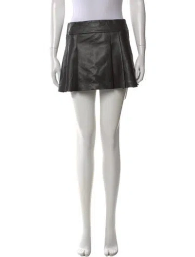 Pre-owned Alice And Olivia Pleated Accents Mini Skirt In Black
