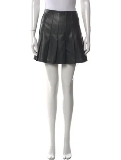 Pre-owned Alice And Olivia Pleated Accents Mini Skirt In Black
