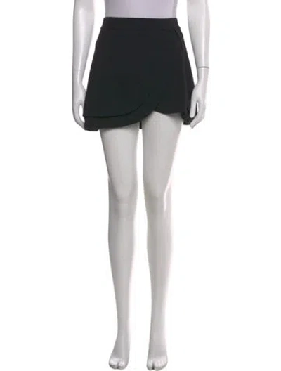 Pre-owned Alice And Olivia Pleated Accents Mini Skirt In Black