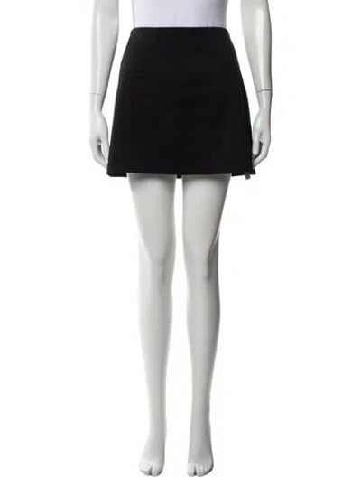 Pre-owned Alice And Olivia Pleated Accents Mini Skirt In Black