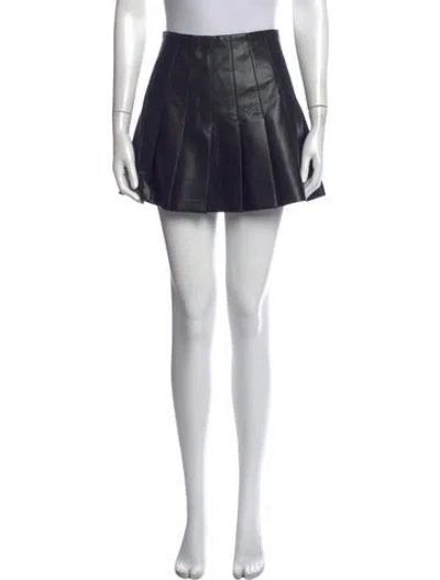 Pre-owned Alice And Olivia Pleated Accents Mini Skirt In Black