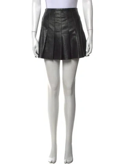 Pre-owned Alice And Olivia Pleated Accents Mini Skirt In Black