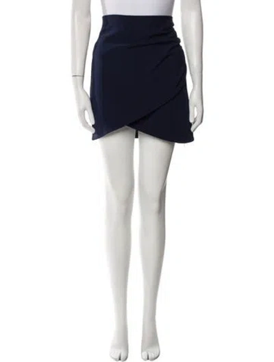 Pre-owned Alice And Olivia Pleated Accents Mini Skirt In Blue
