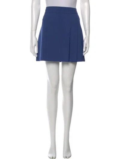 Pre-owned Alice And Olivia Pleated Accents Mini Skirt In Blue