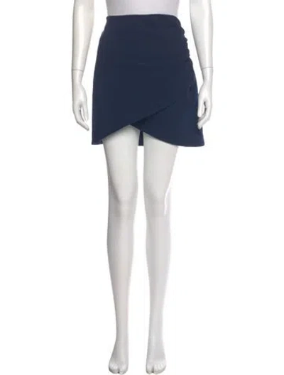 Pre-owned Alice And Olivia Pleated Accents Mini Skirt In Blue
