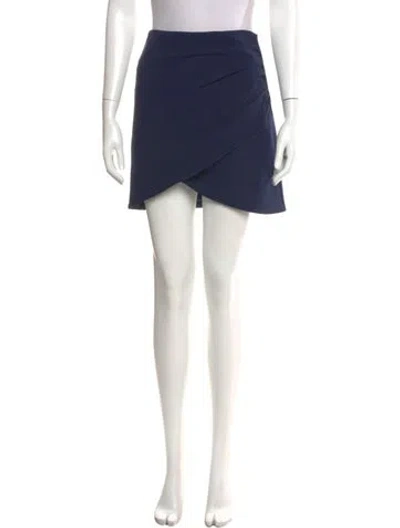 Pre-owned Alice And Olivia Pleated Accents Mini Skirt In Blue