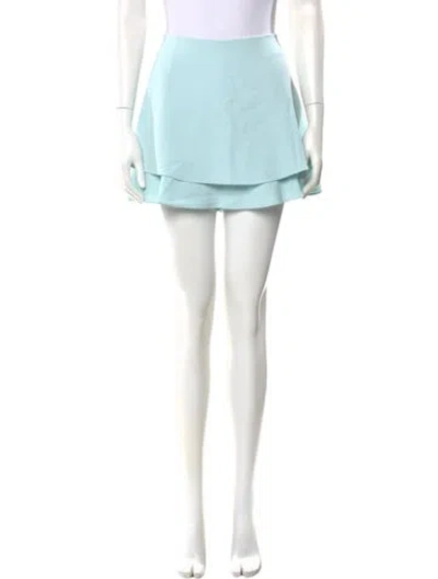 Pre-owned Alice And Olivia Pleated Accents Mini Skirt In Blue