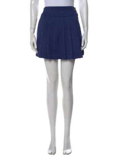 Pre-owned Alice And Olivia Pleated Accents Mini Skirt In Blue