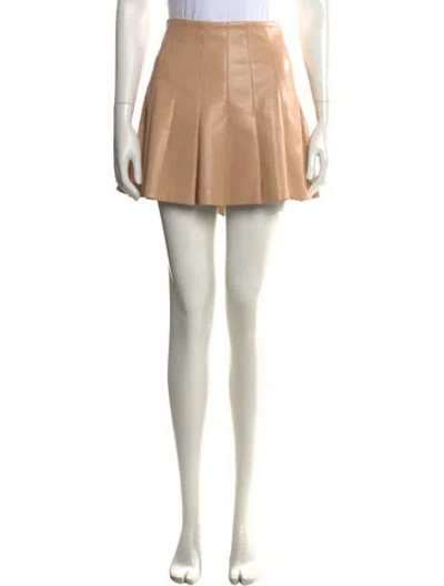 Pre-owned Alice And Olivia Pleated Accents Mini Skirt In Brown