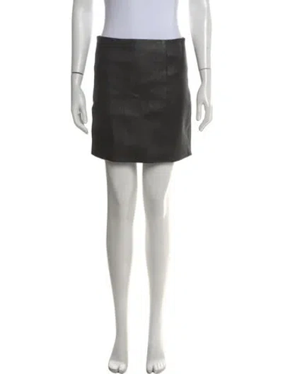 Pre-owned Alice And Olivia Pleated Accents Mini Skirt In Gray