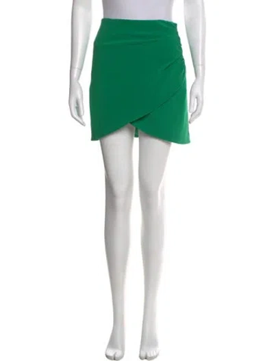 Pre-owned Alice And Olivia Pleated Accents Mini Skirt In Green