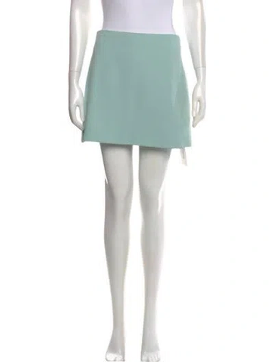 Pre-owned Alice And Olivia Pleated Accents Mini Skirt In Green