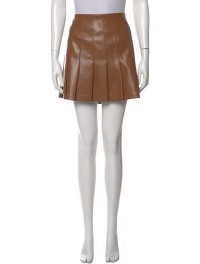 Pre-owned Alice And Olivia Pleated Accents Mini Skirt In Neutral