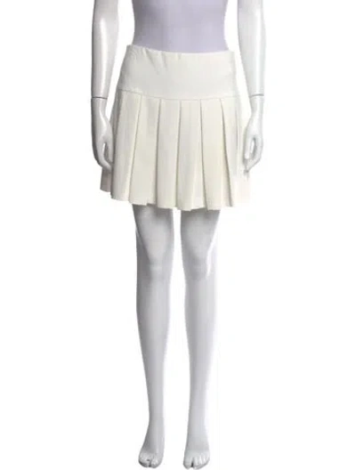 Pre-owned Alice And Olivia Pleated Accents Mini Skirt In Neutral
