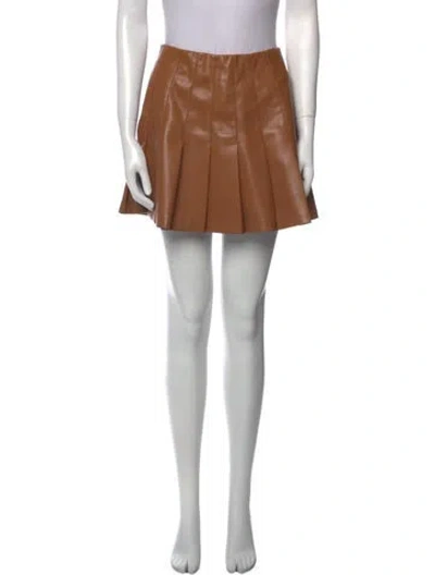 Pre-owned Alice And Olivia Pleated Accents Mini Skirt In Neutral