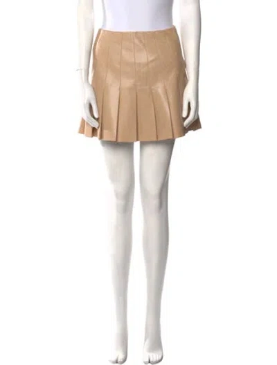 Pre-owned Alice And Olivia Pleated Accents Mini Skirt In Neutral