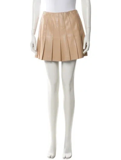 Pre-owned Alice And Olivia Pleated Accents Mini Skirt In Neutral