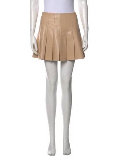 Pre-owned Alice And Olivia Pleated Accents Mini Skirt In Neutral