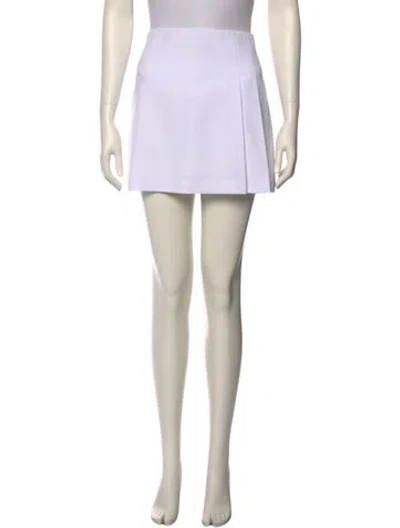 Pre-owned Alice And Olivia Pleated Accents Mini Skirt In Neutral