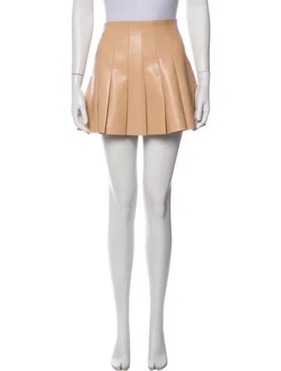 Pre-owned Alice And Olivia Pleated Accents Mini Skirt In Neutral