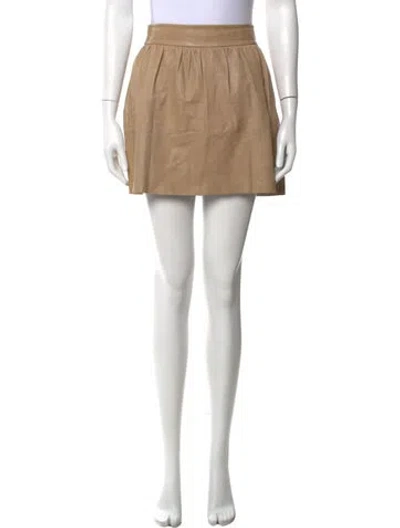 Pre-owned Alice And Olivia Pleated Accents Mini Skirt In Neutral