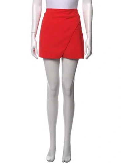 Pre-owned Alice And Olivia Pleated Accents Mini Skirt In Orange