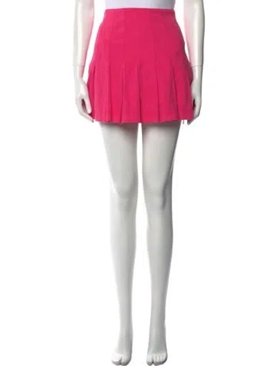 Pre-owned Alice And Olivia Pleated Accents Mini Skirt In Pink