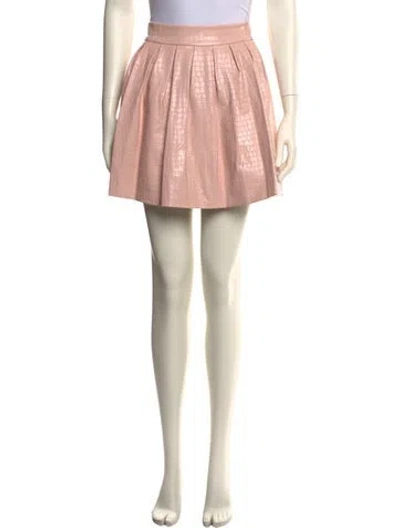 Pre-owned Alice And Olivia Pleated Accents Mini Skirt In Pink